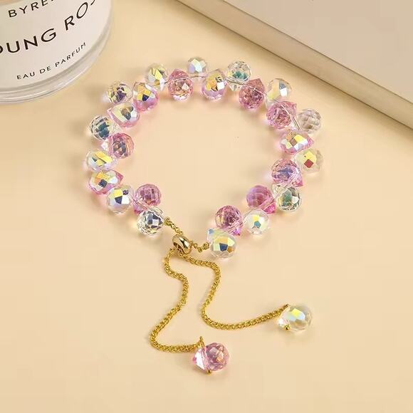 Pink Swarovski Beaded Bracelet - Picture 1 of 8